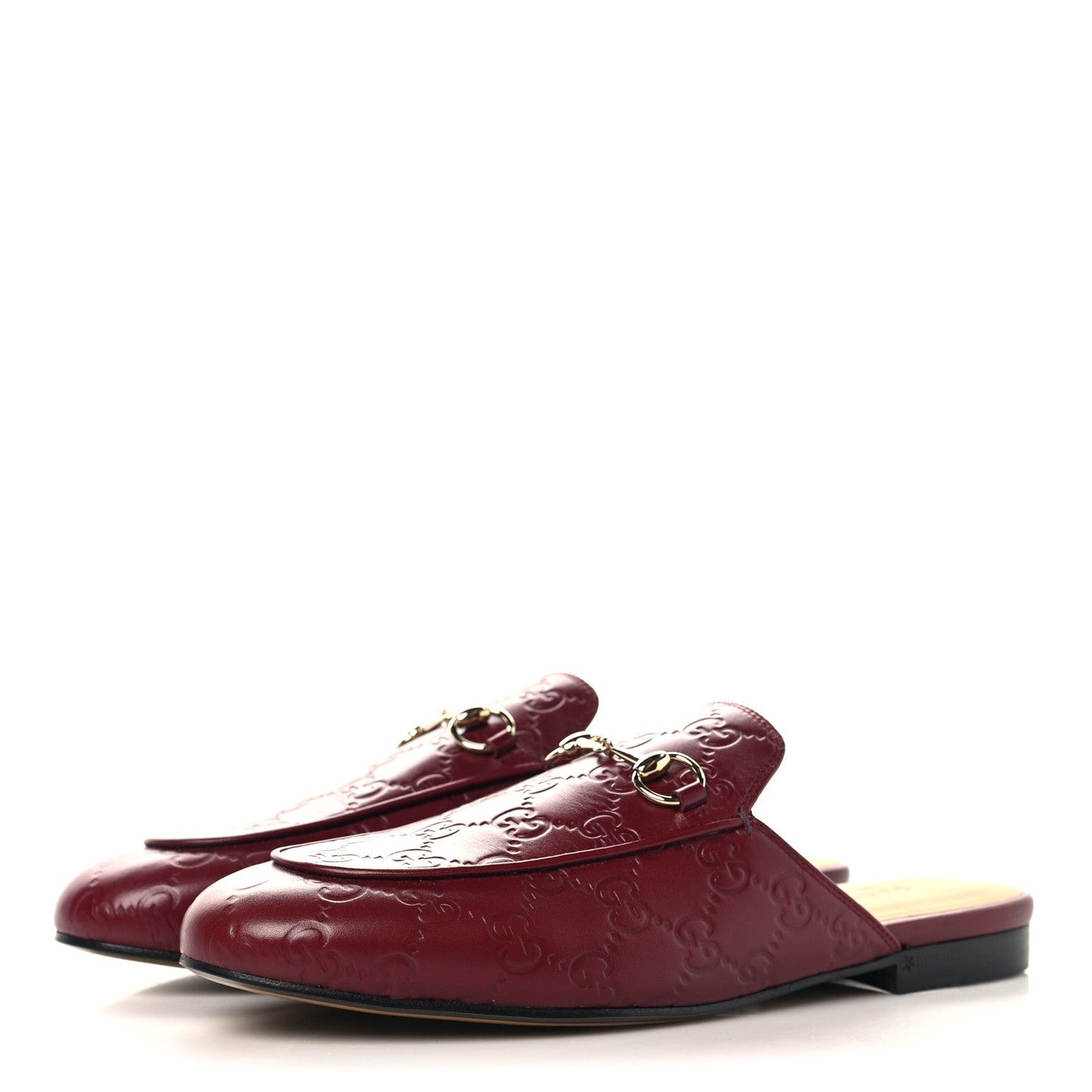 Glamour Calfskin Guccissima Womens Princetown Slippers 39 Rosso Ancora