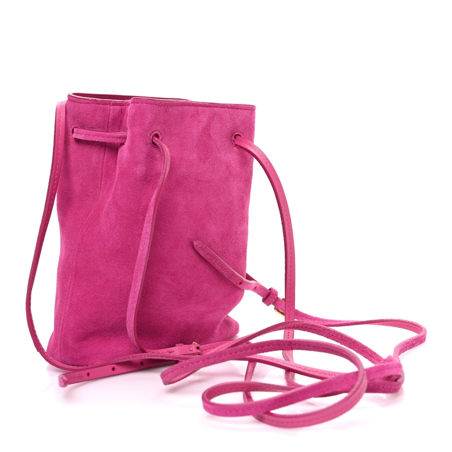 Camoscio Mini Drawstring Bag Fuxia
