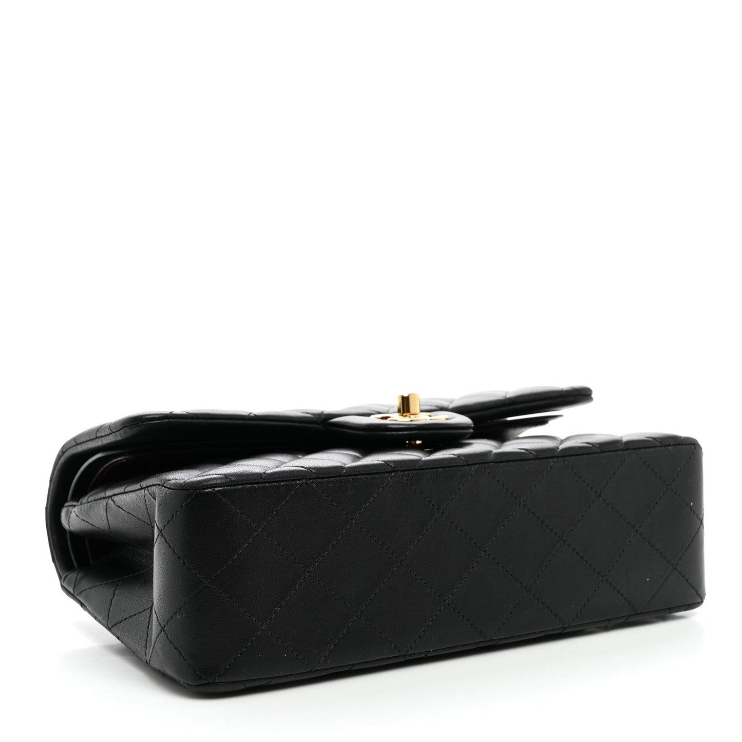 Lambskin Quilted Small Double Flap Black