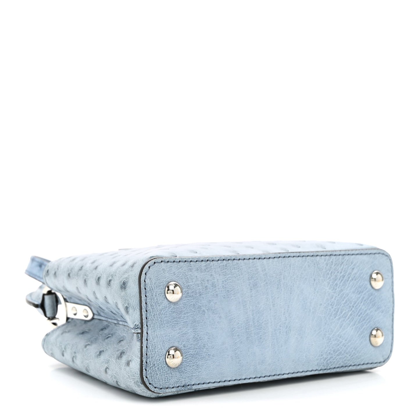 Ostrich Capucines Mini Blue Denim