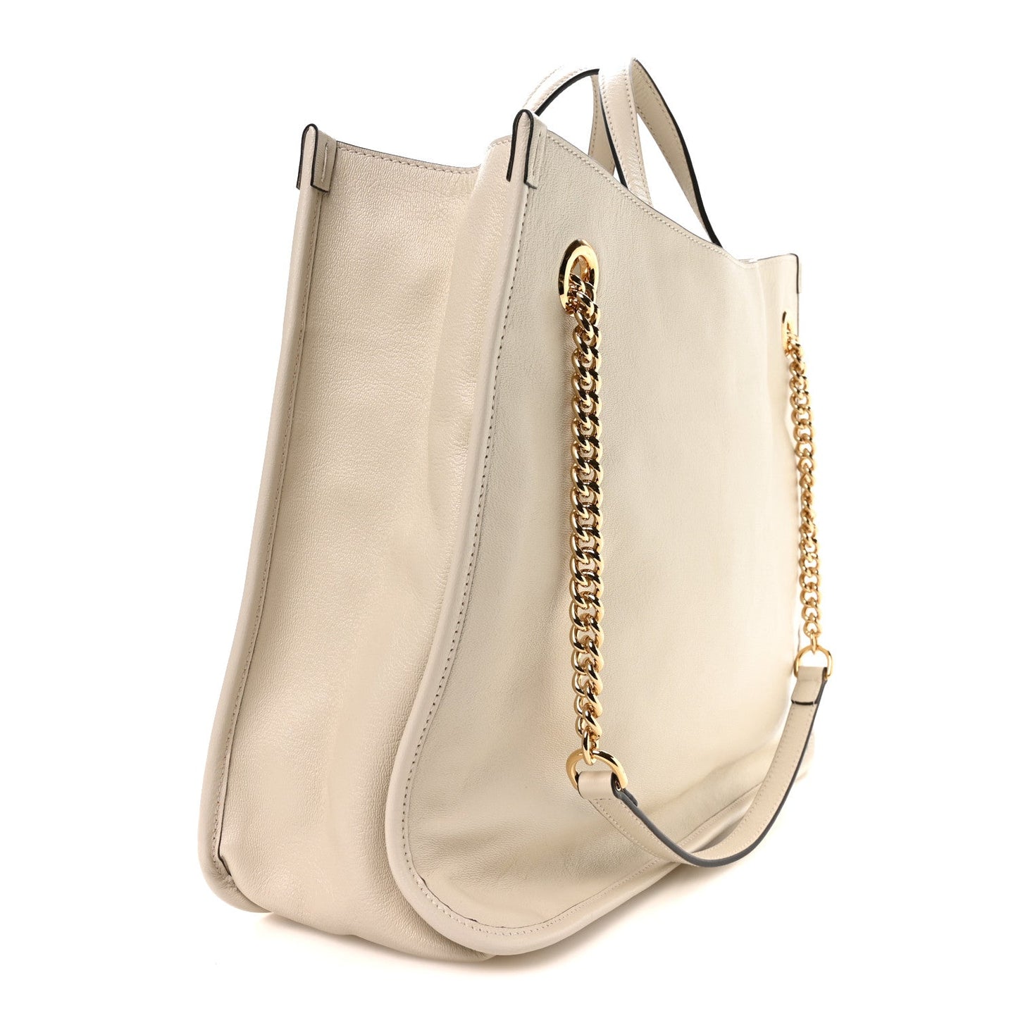 New Sakai Calfskin Lux Large Horsebit 1955 Tote Bag Mystic White