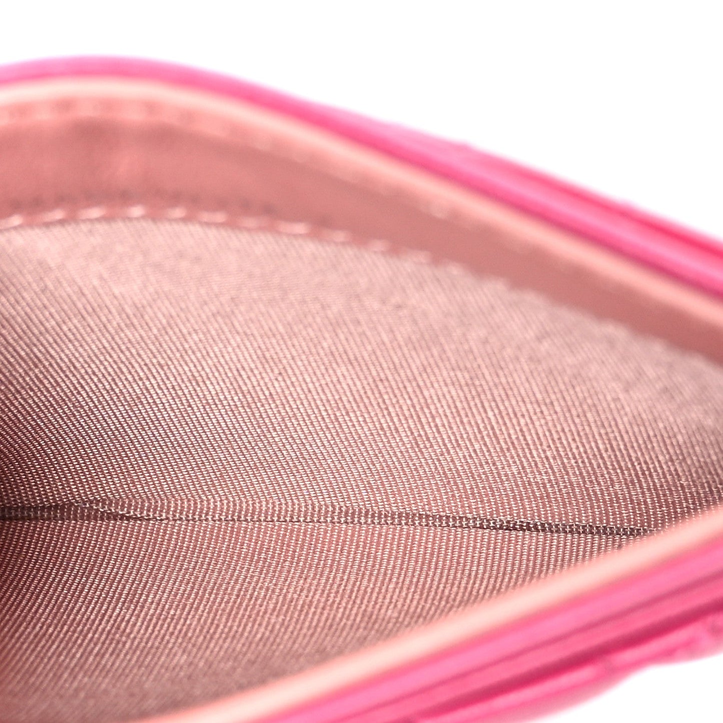 Caviar Camellia Embossed Card Holder Fuchsia