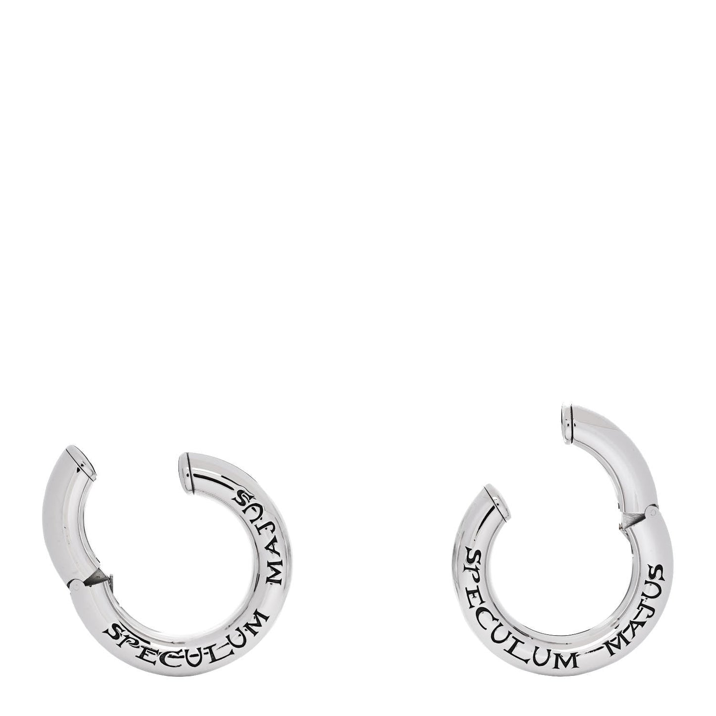Metal Speculum Majus Cuff Earrings Silver