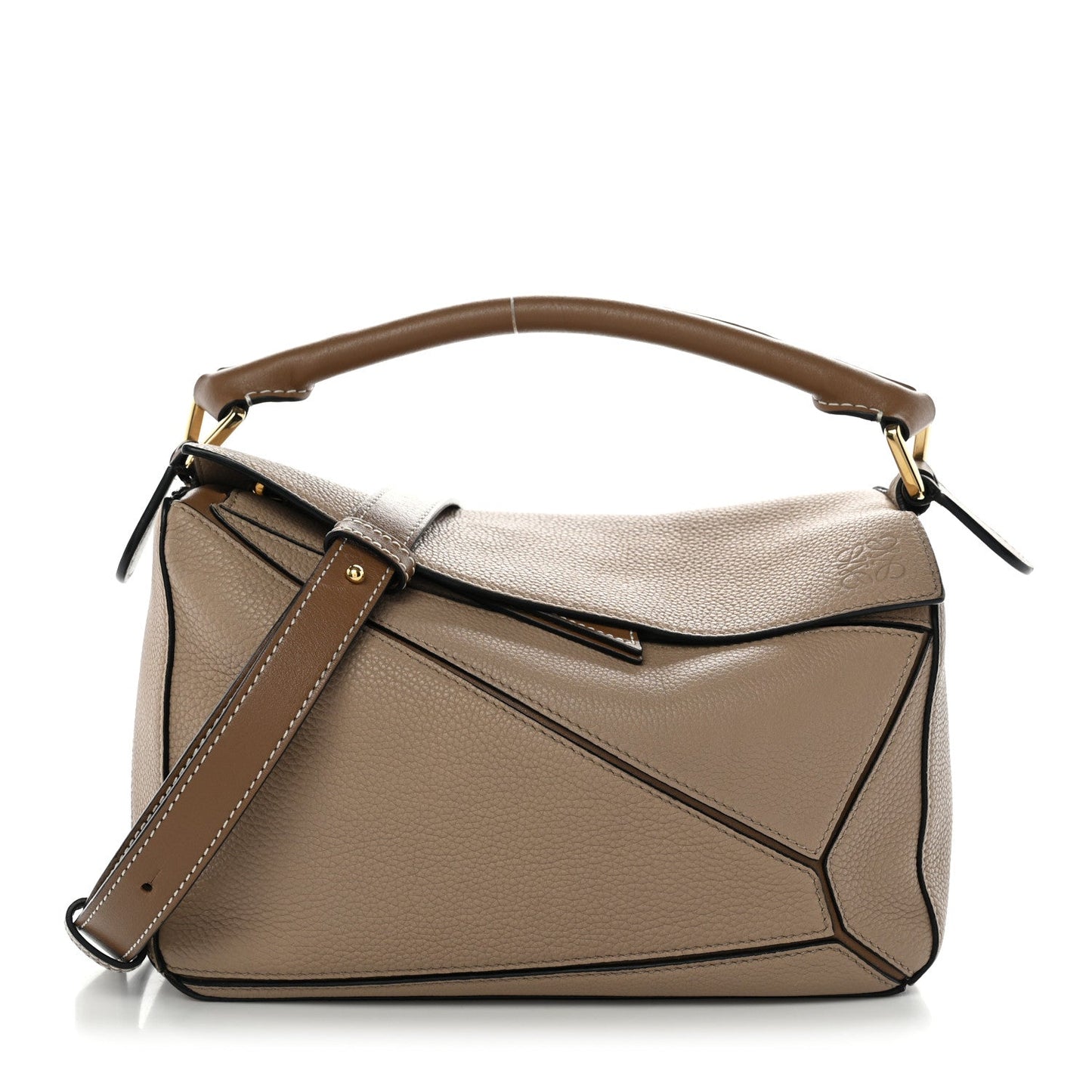 Grained Calfskin Small Puzzle Bag Sand Mink