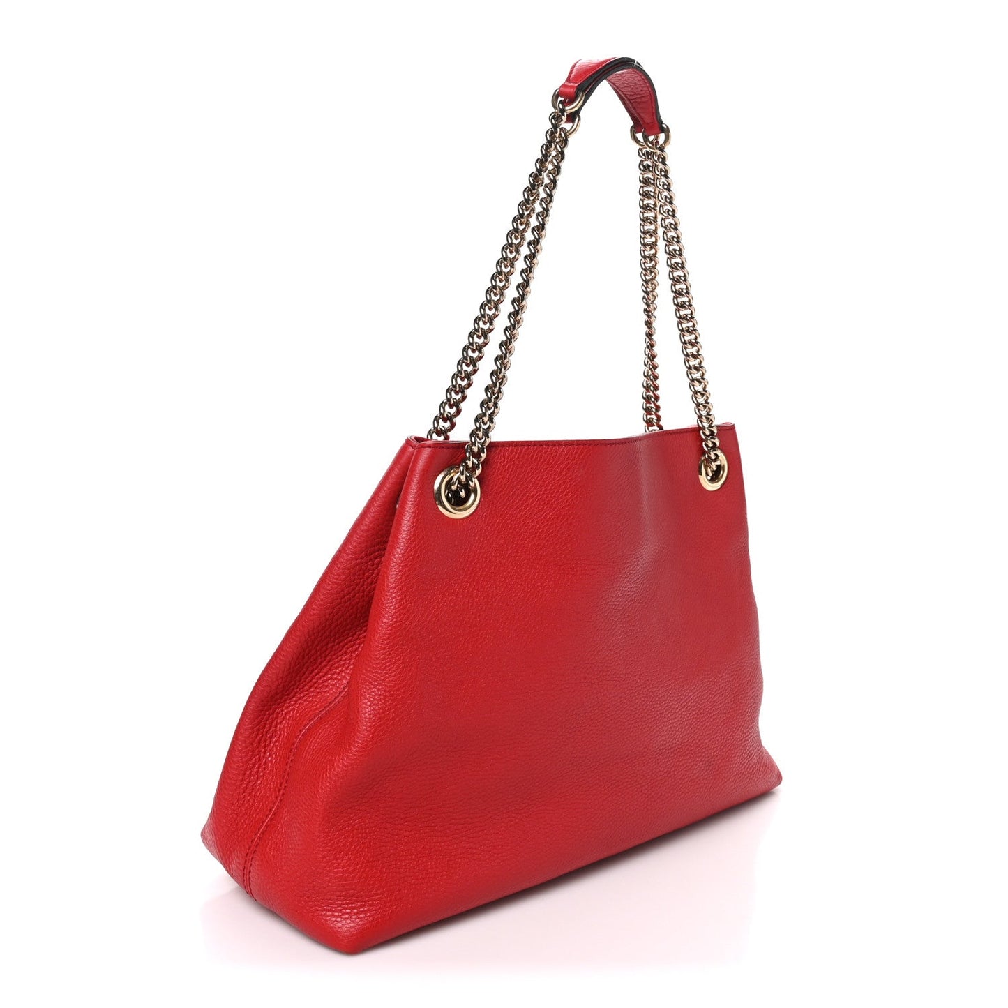 Pebbled Calfskin Medium Soho Chain Shoulder Bag Tabasco Red