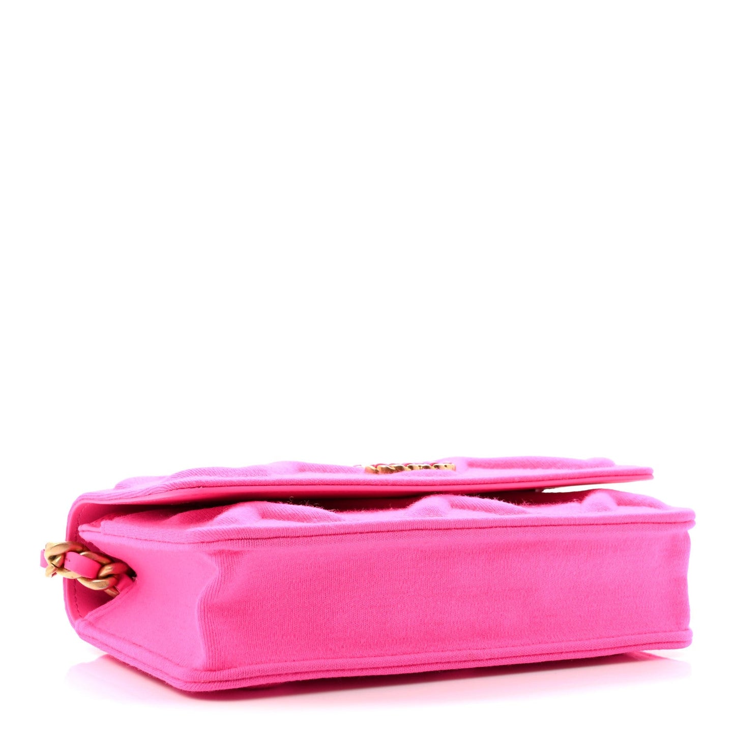 Jersey Quilted Chanel 19 Wallet On Chain WOC Pink
