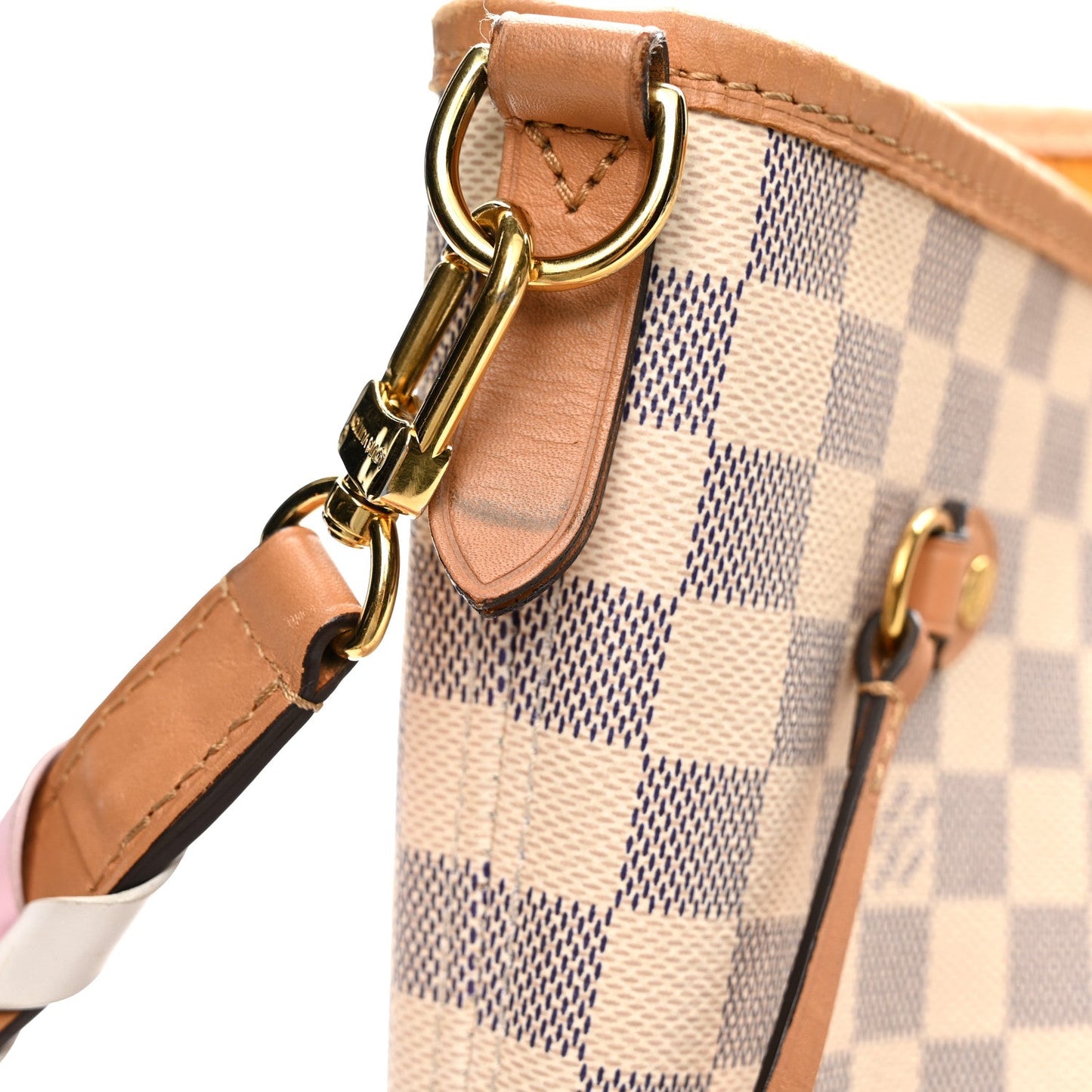 Damier Azur Braided Neverfull MM Orange