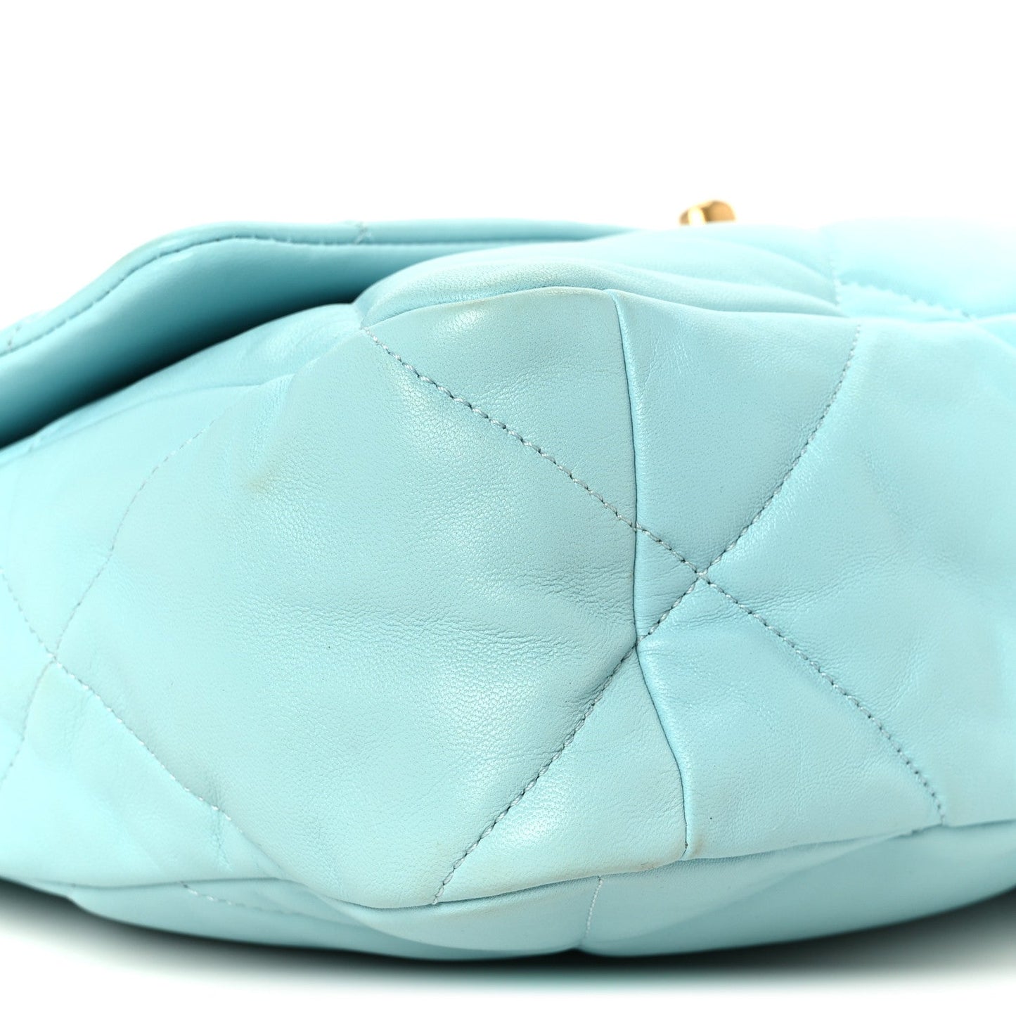 Lambskin Quilted Large Chanel 19 Flap Light Blue