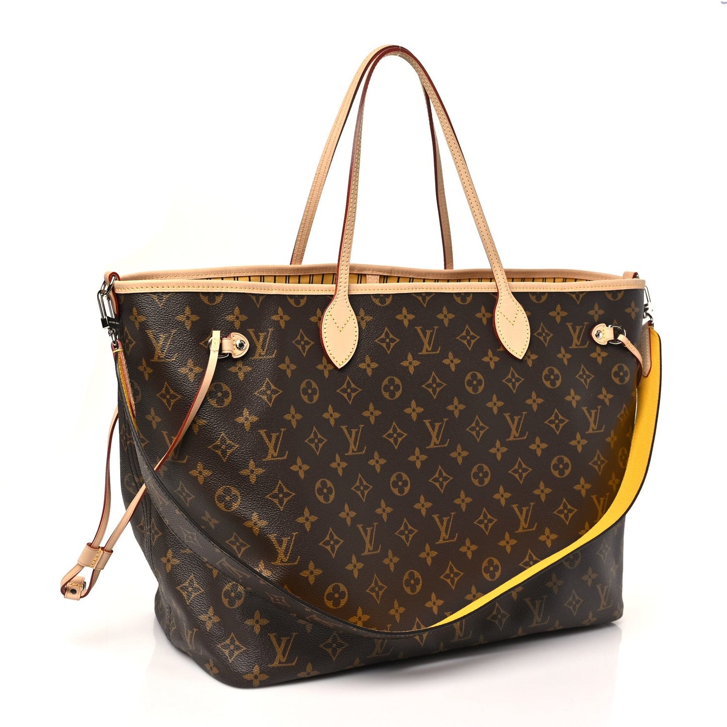 Monogram Stamped Inside Out NYC Neverfull Bandouliere GM Yellow