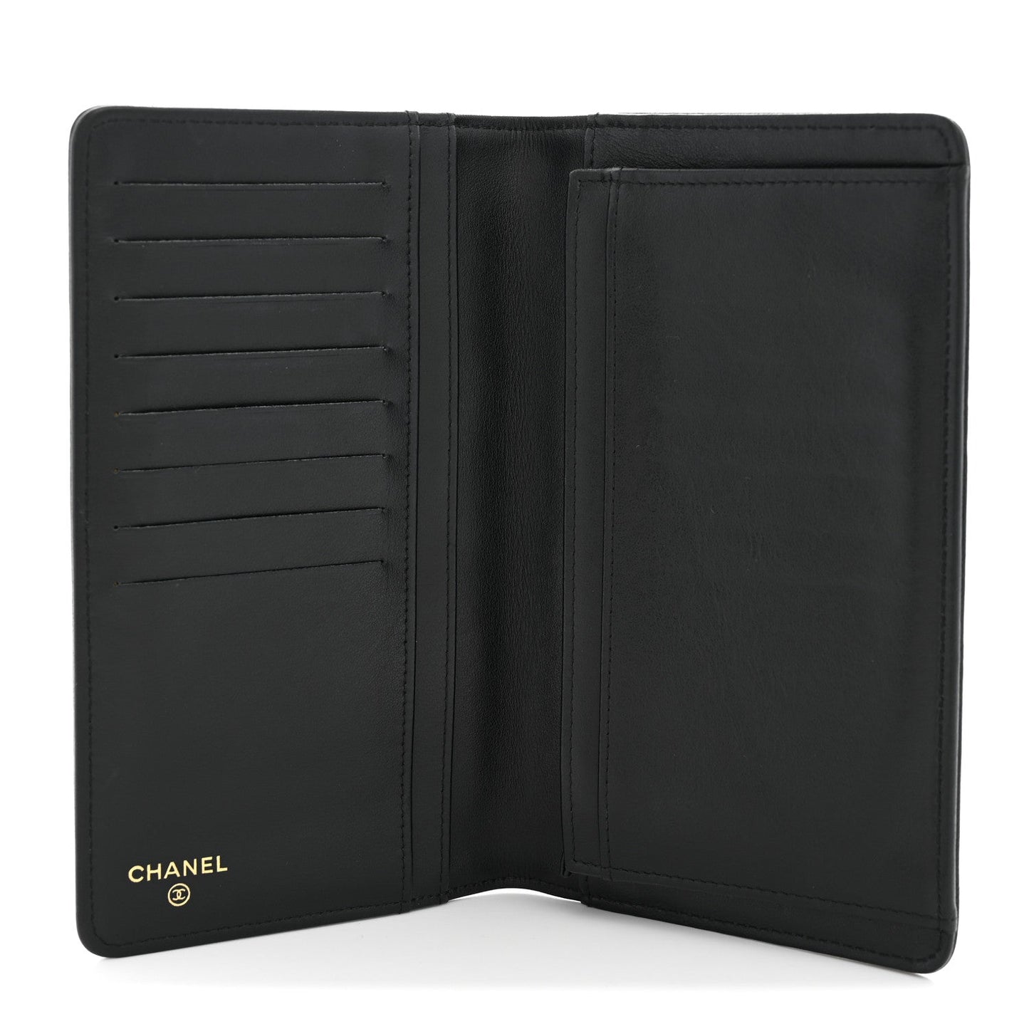 Lambskin Quilted Boy Yen Wallet Black