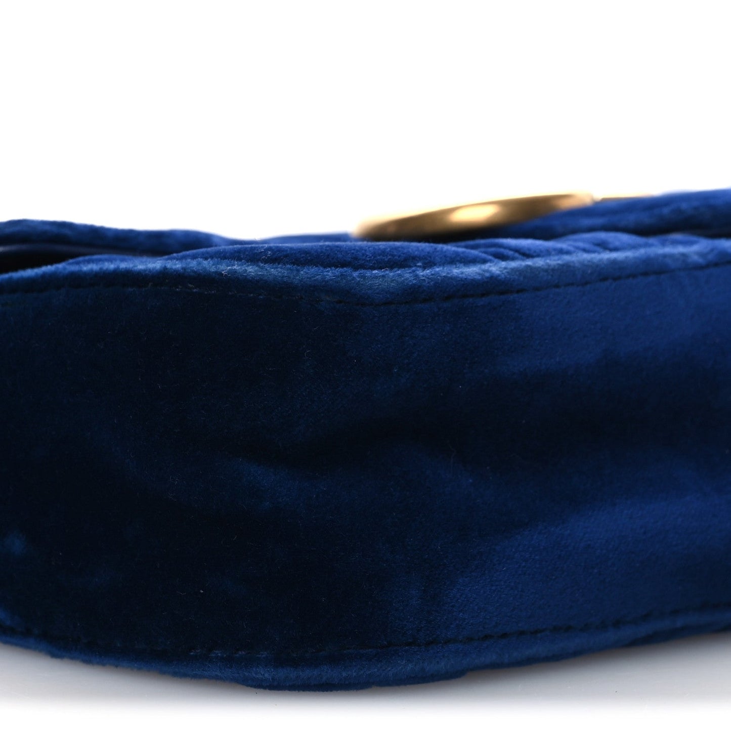 Velvet Matelasse Mini GG Marmont Shoulder Bag Cobalt Blue