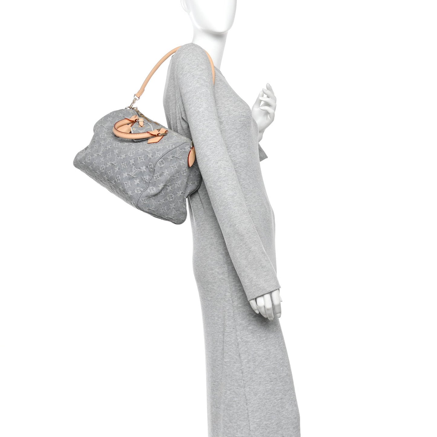 Monogram Denim Speedy Soft 30 Washed Gray