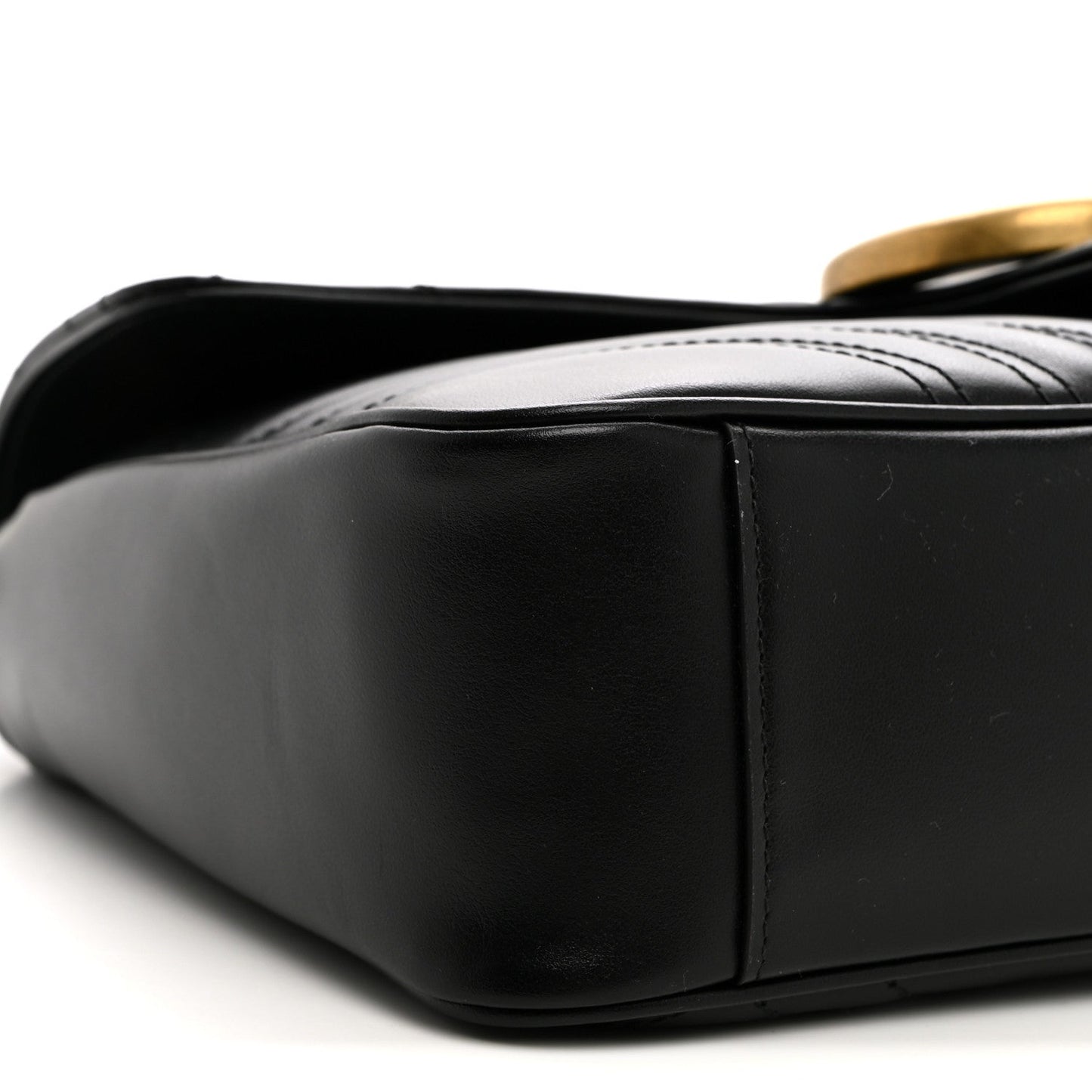 Calfskin Matelasse Medium GG Marmont Shoulder Bag Black