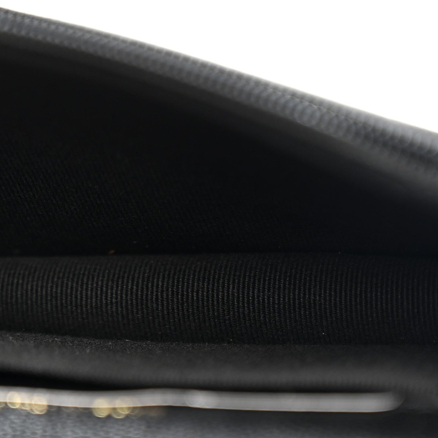 Caviar Quilted Pocket Twins Clutch With Chain Black