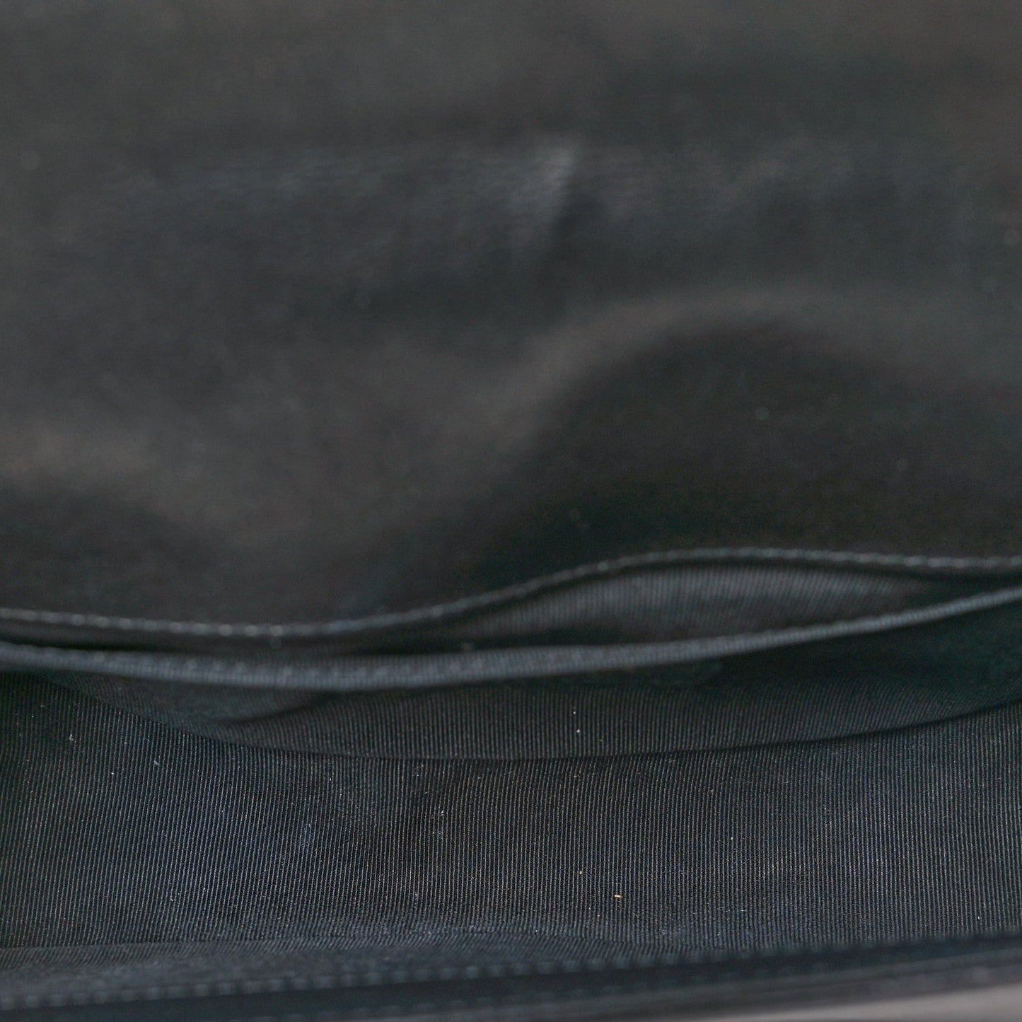 Calfskin Chevron Quilted Small Boy Flap Black