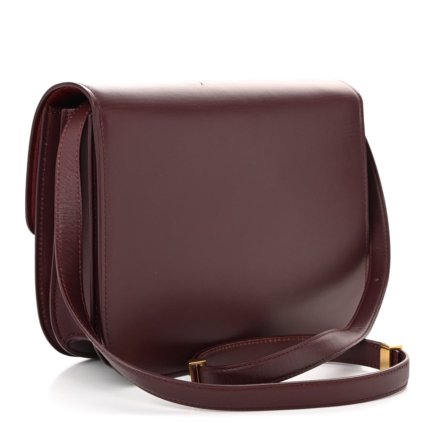Box Calfskin Medium Classic Box Flap Bag Burgundy