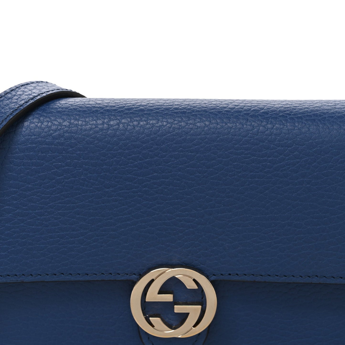 Dollar Calfskin Interlocking G Chain Wallet Caspian