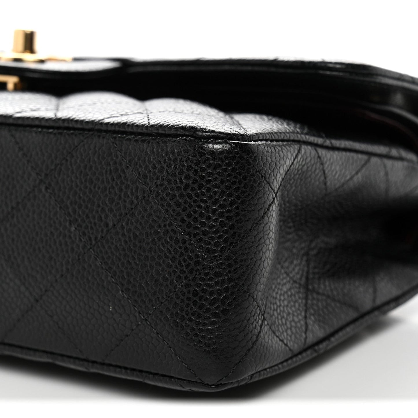 Caviar Quilted Small Double Flap Black