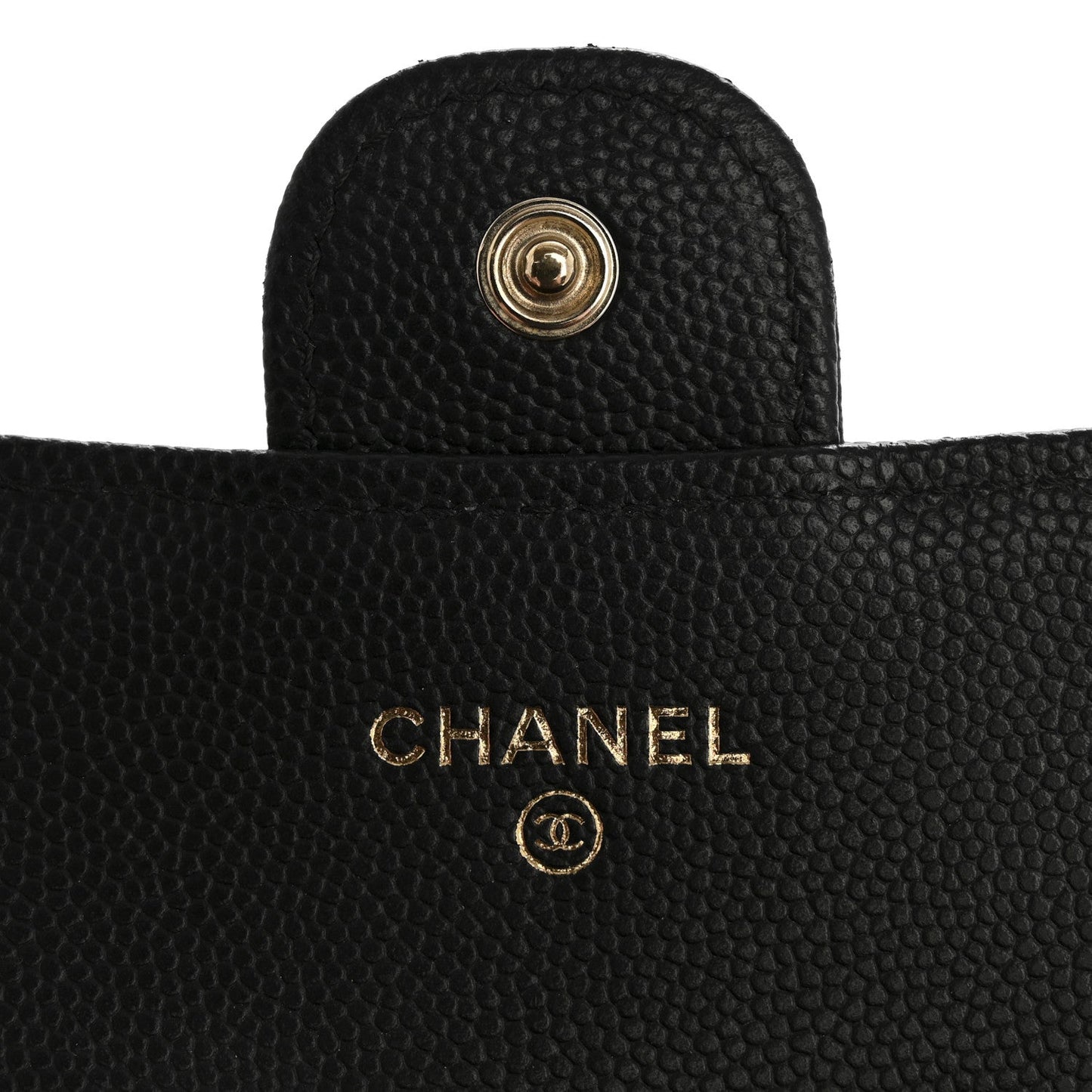 Caviar Quilted Medium Flap Wallet Black