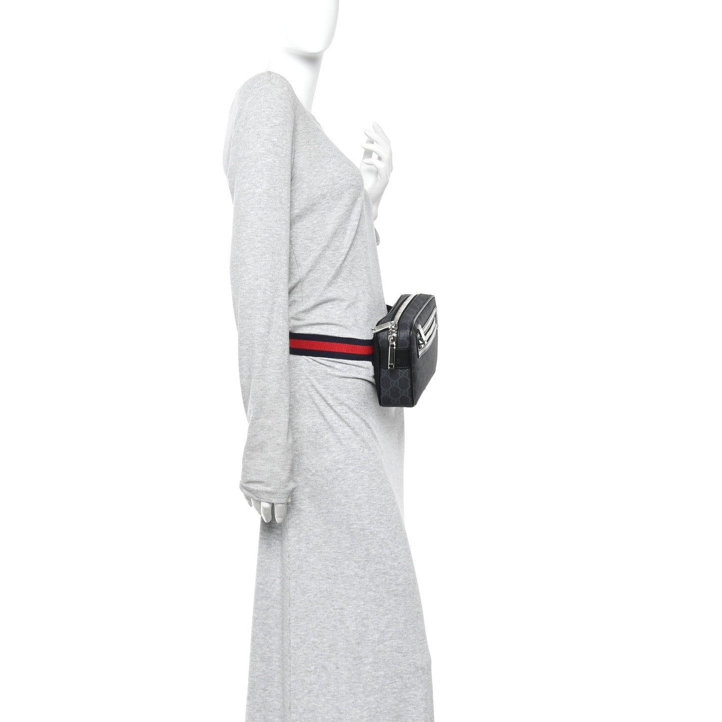 Soft GG Supreme Monogram Web Belt Bag Black Grey