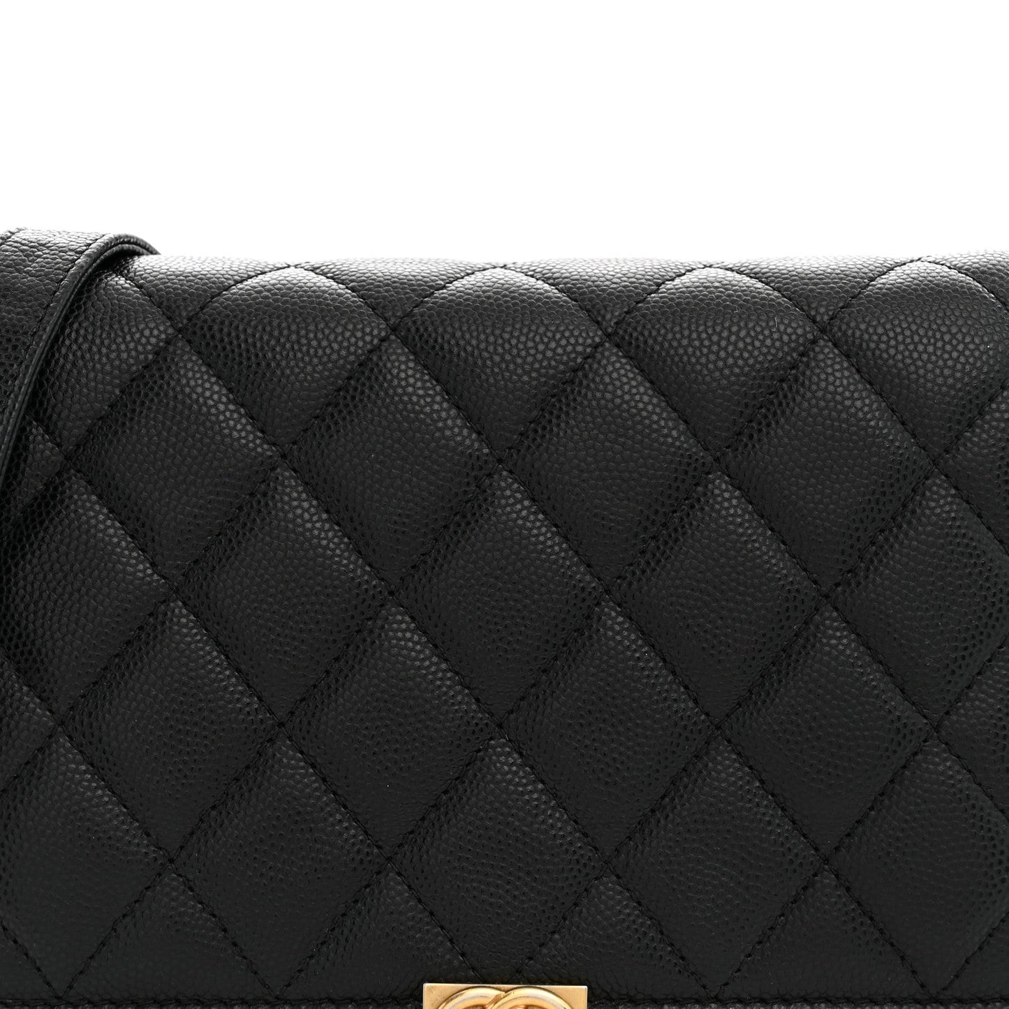 Caviar Quilted Boy Wallet On Chain WOC Black
