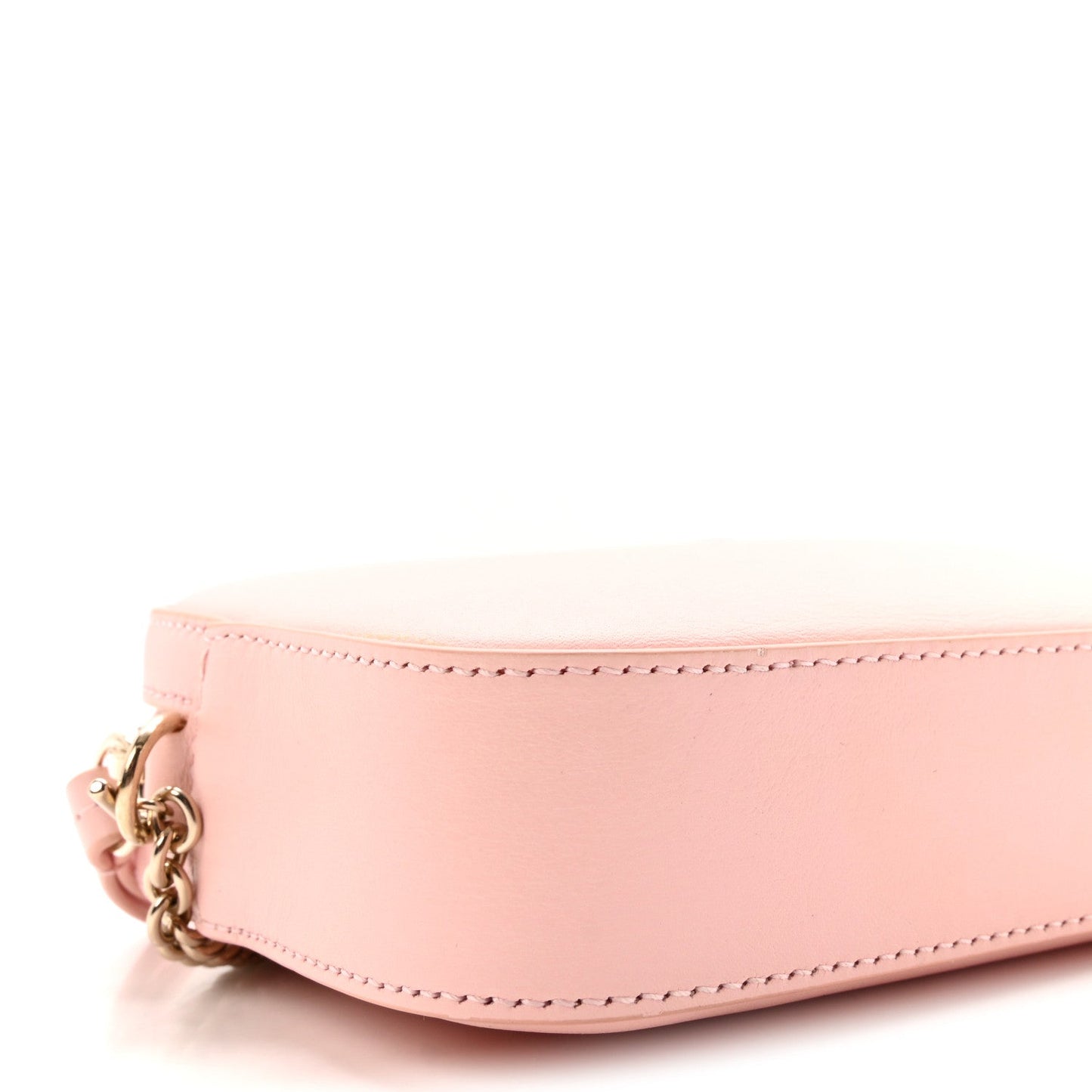Dollar Calfskin Enamel Super Mini GG Marmont Chain Shoulder Bag Light Pink Blue