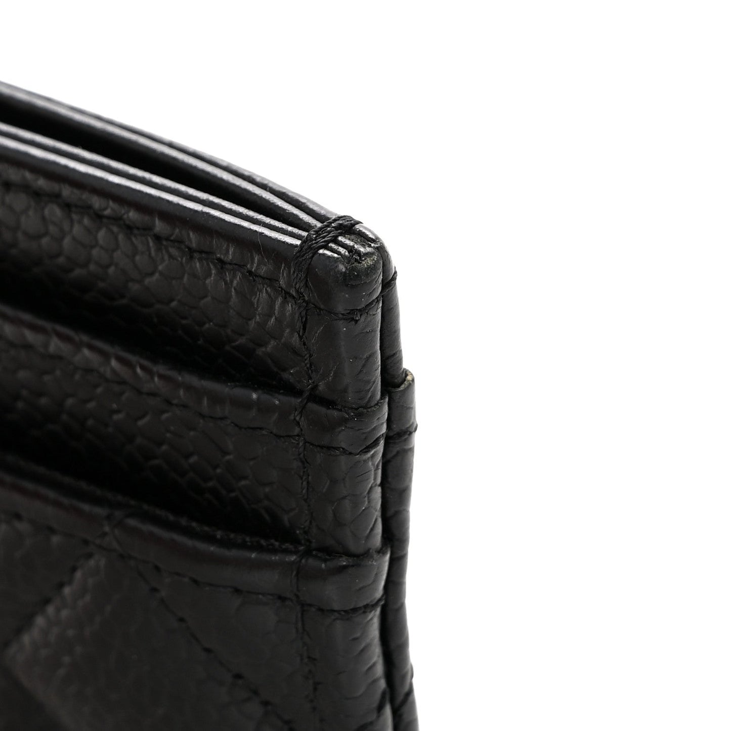Caviar Quilted Boy Card Holder Black