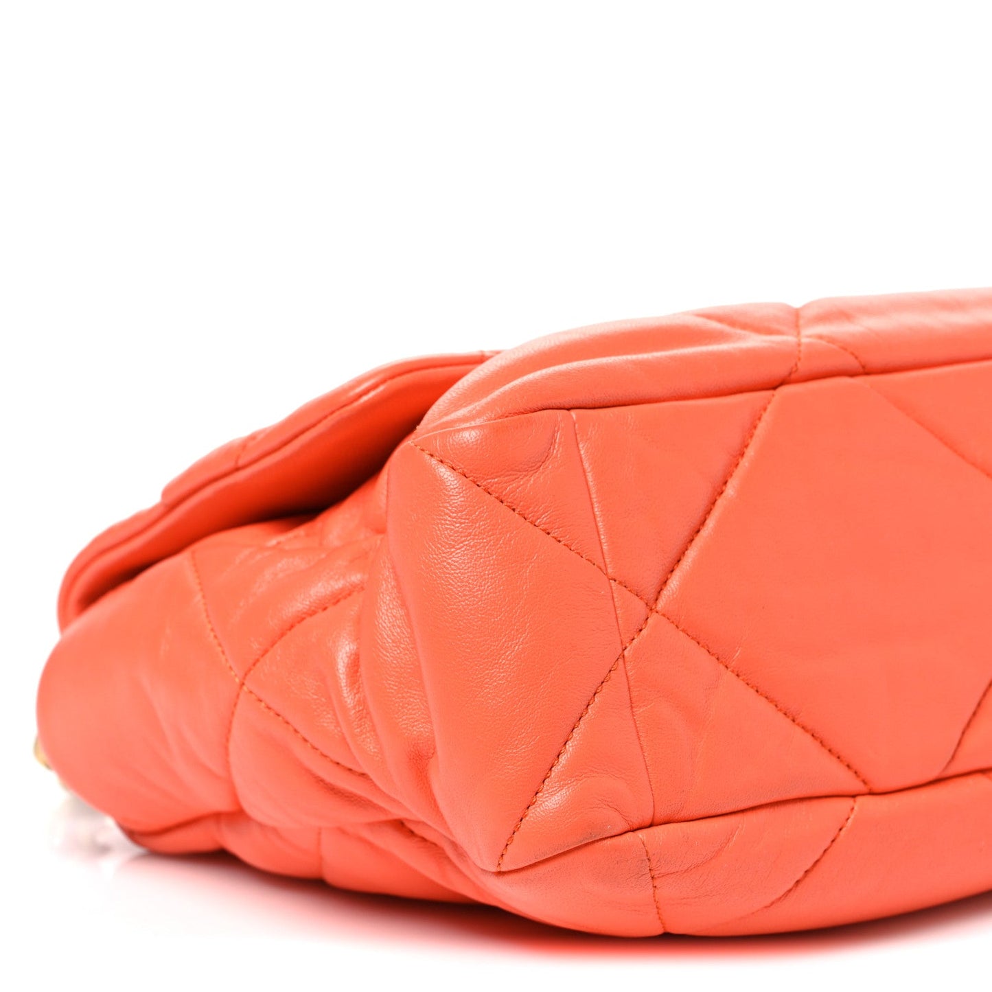 Goatskin Quilted Large Chanel 19 Flap Orange