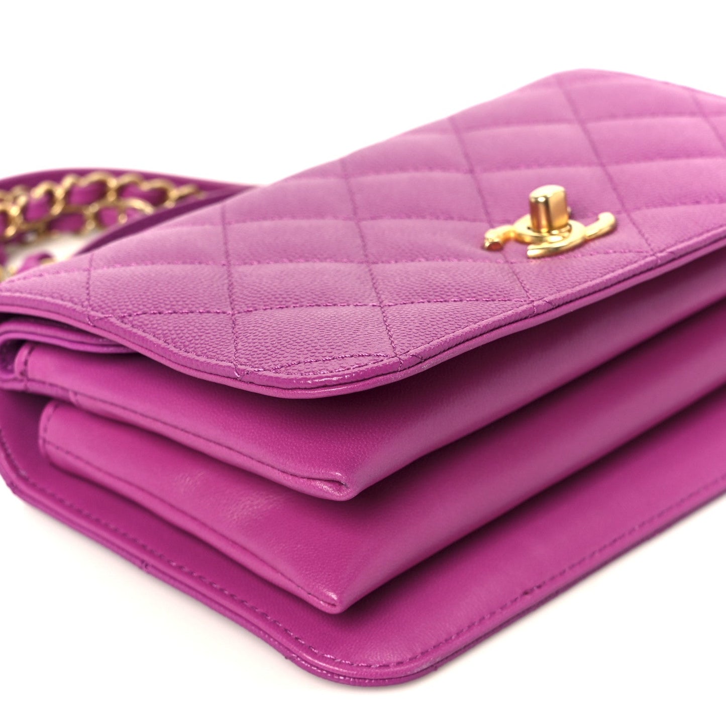Caviar Quilted Mini Top Handle Flap Dark Pink