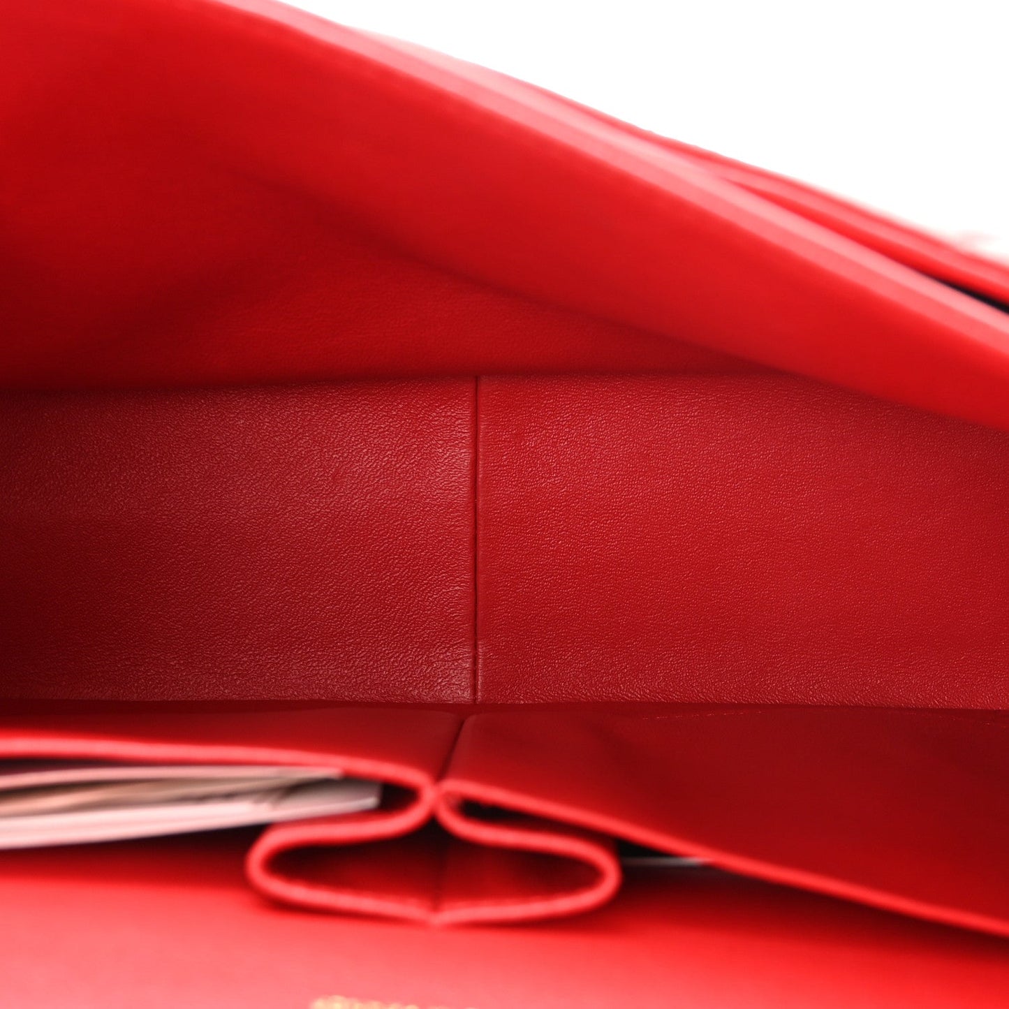 Lambskin Quilted Jumbo Double Flap Red
