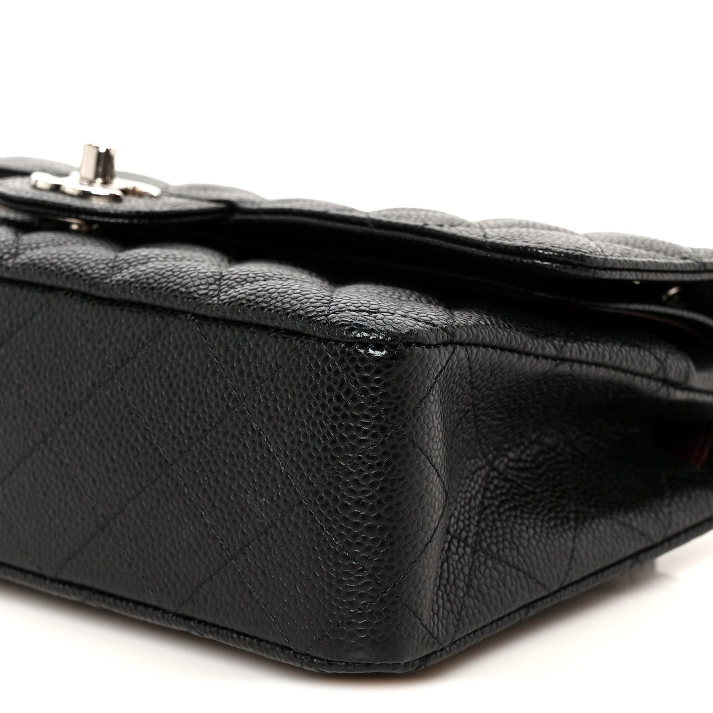 Caviar Quilted Medium Double Flap Black