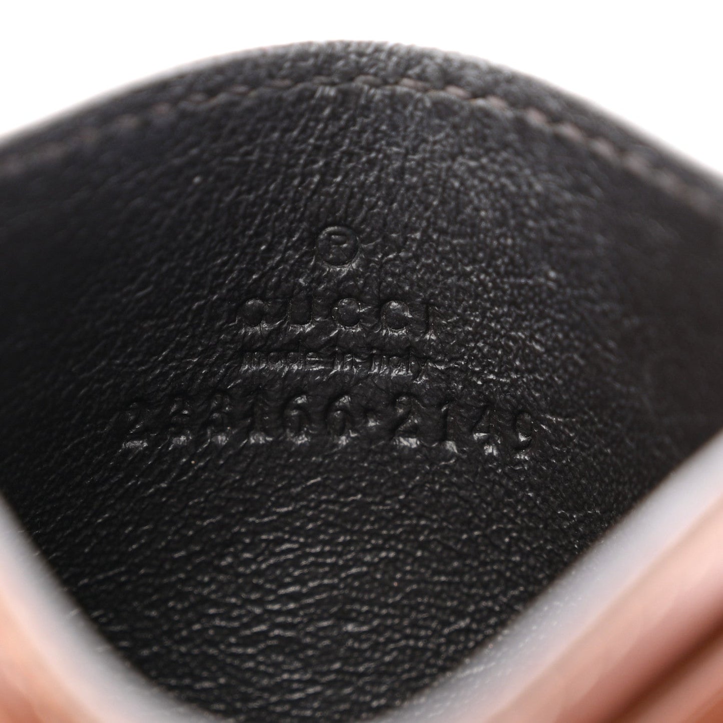GG Supreme Monogram Calfskin Card Holder Beige Ebony Cuir