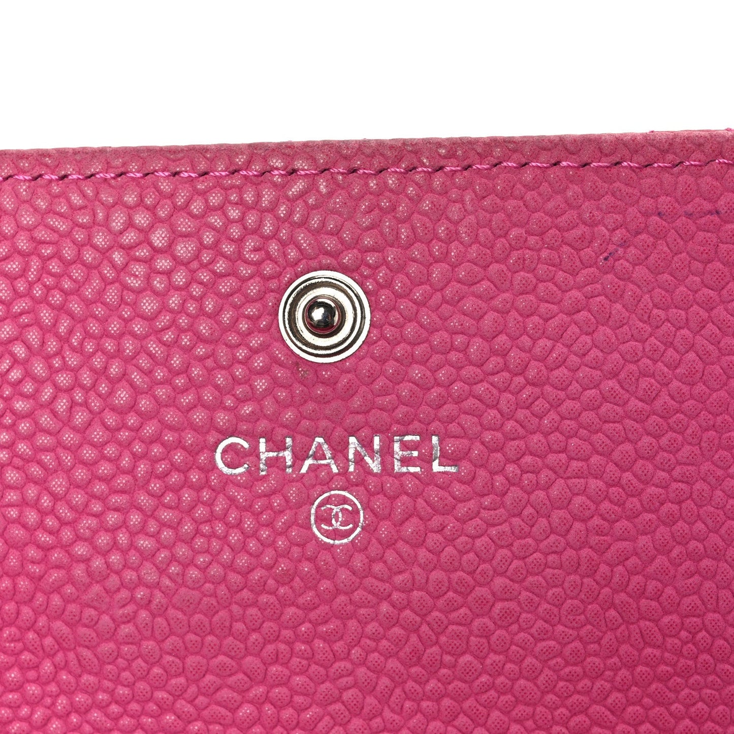 Caviar Quilted Large Gusset Flap Wallet Pink