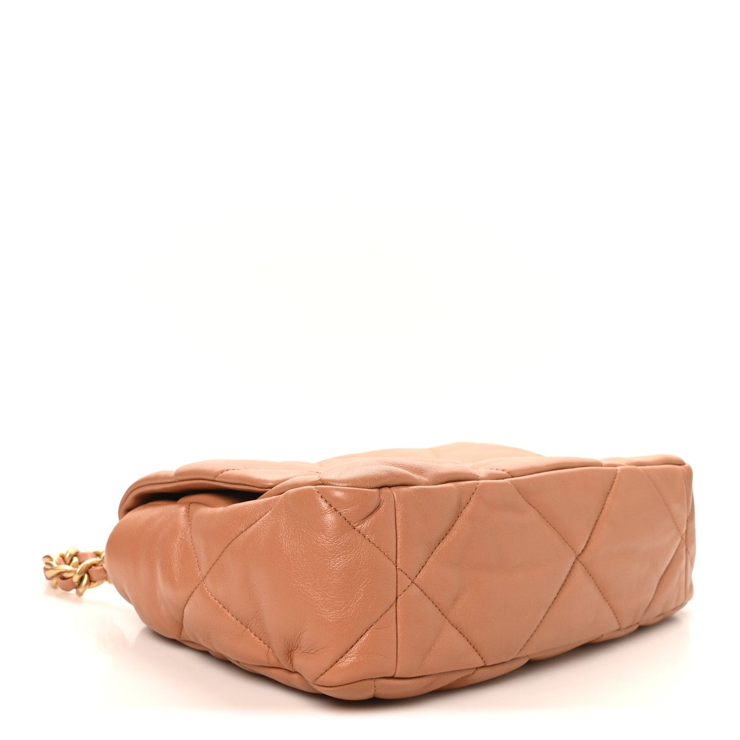 Lambskin Quilted Large Chanel 19 Flap Brown