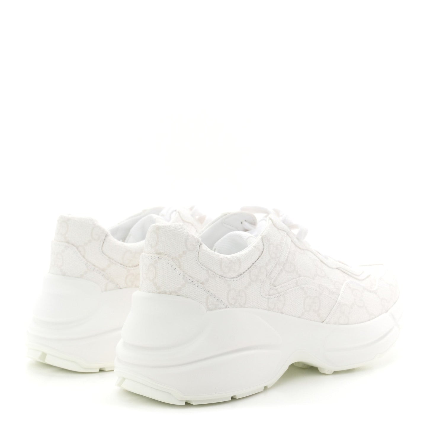 GG Supreme Monogram Womens Rhyton Sneakers 35 White