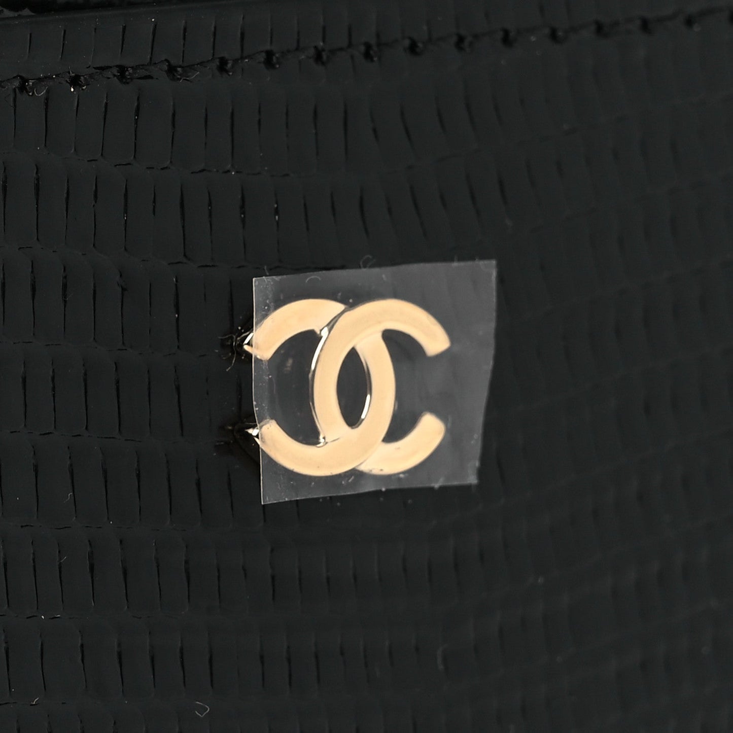Calfskin Lizard Embossed Card Holder Black