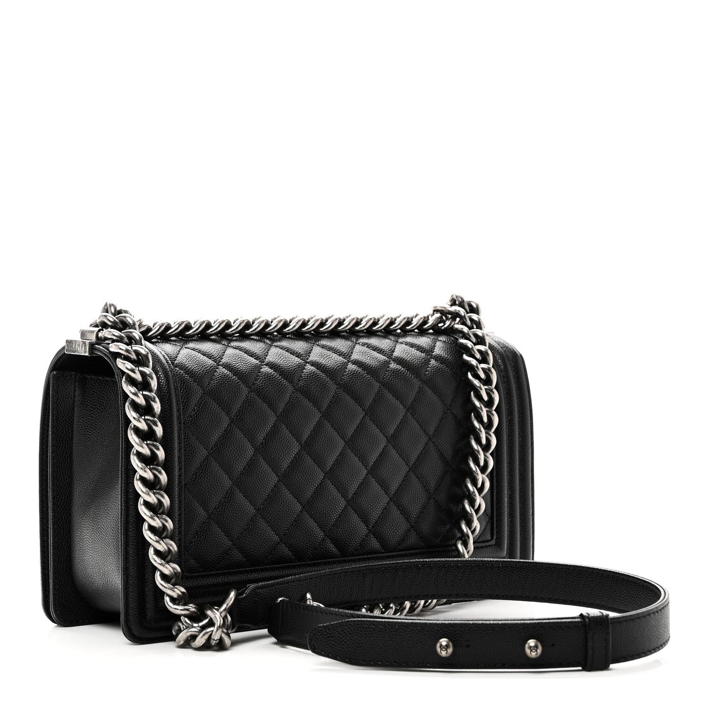 Caviar Quilted Medium Boy Flap Black