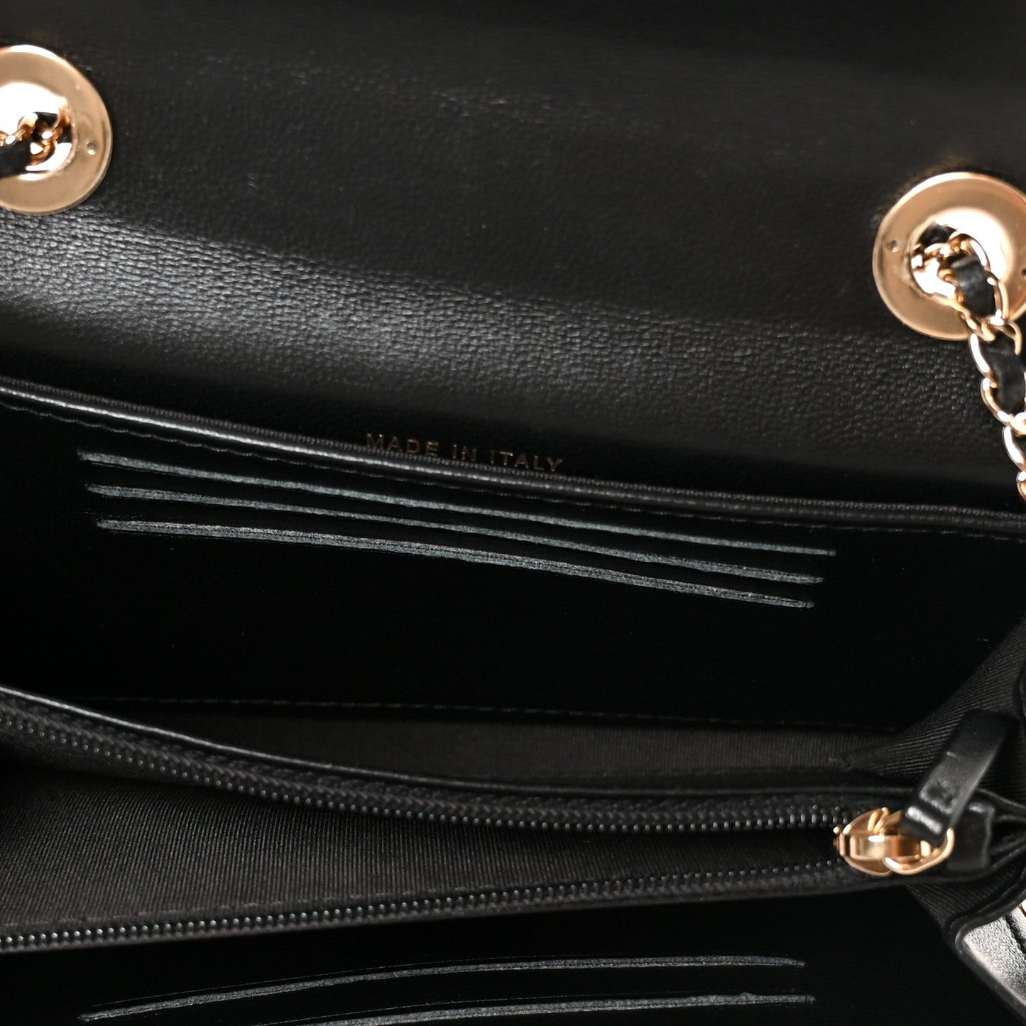 Lambskin Quilted Trendy CC Chain Clutch WOC Black