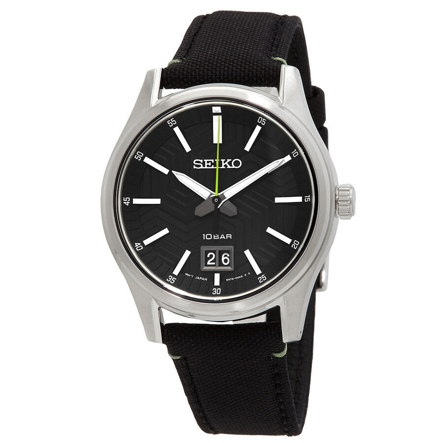 Seiko Men's SUR517P1 Discover More Black Dial Watch