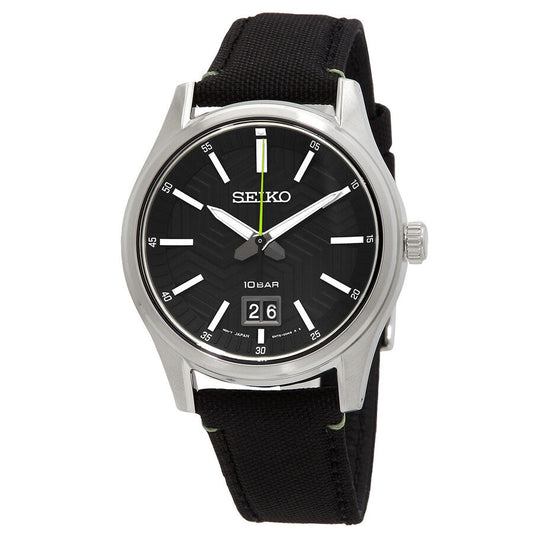 Seiko Men's SUR517P1 Discover More Black Dial Watch