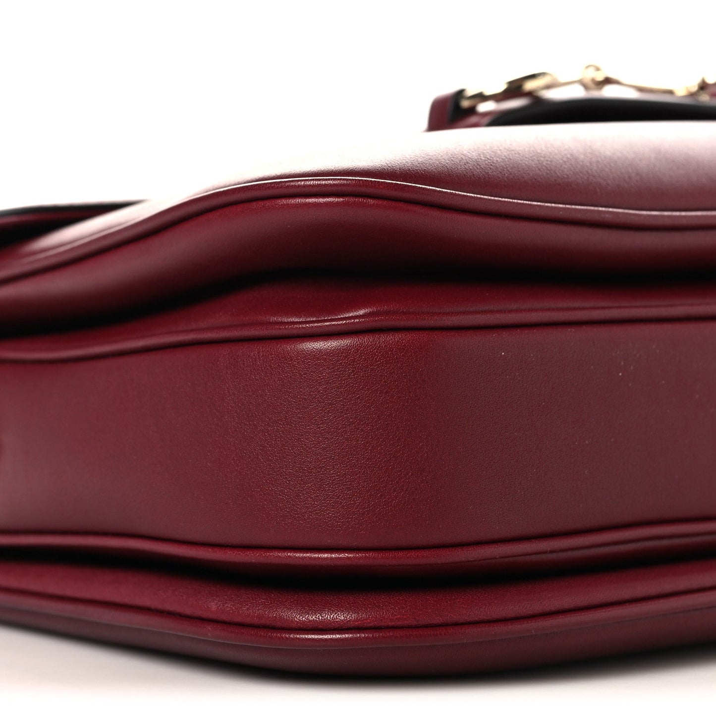 Arabella Calfskin Horsebit 1955 Soft Small Shoulder Bag Rosso Ancora