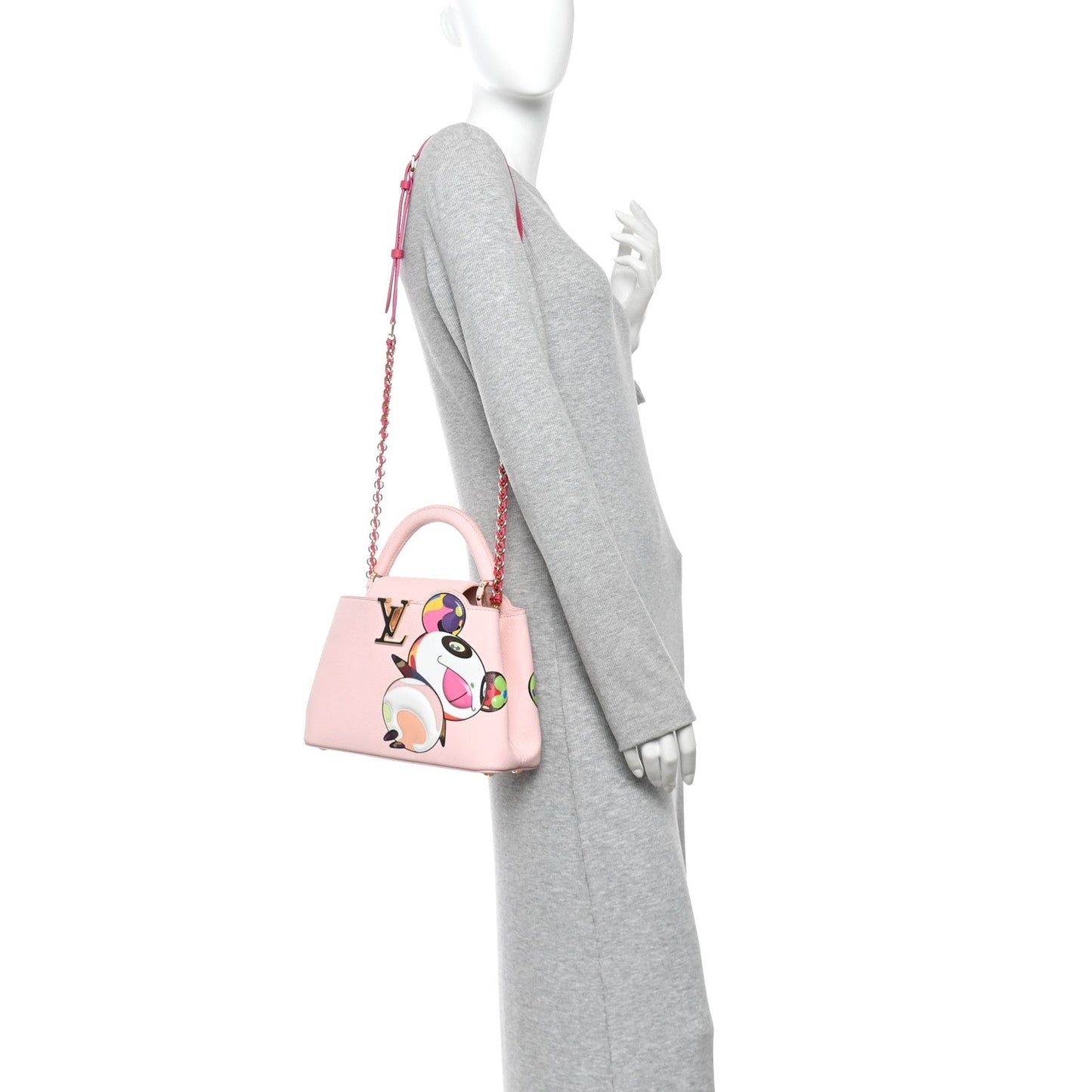 LV X TM Taurillon Superflat Panda Capucines BB Opal Pink