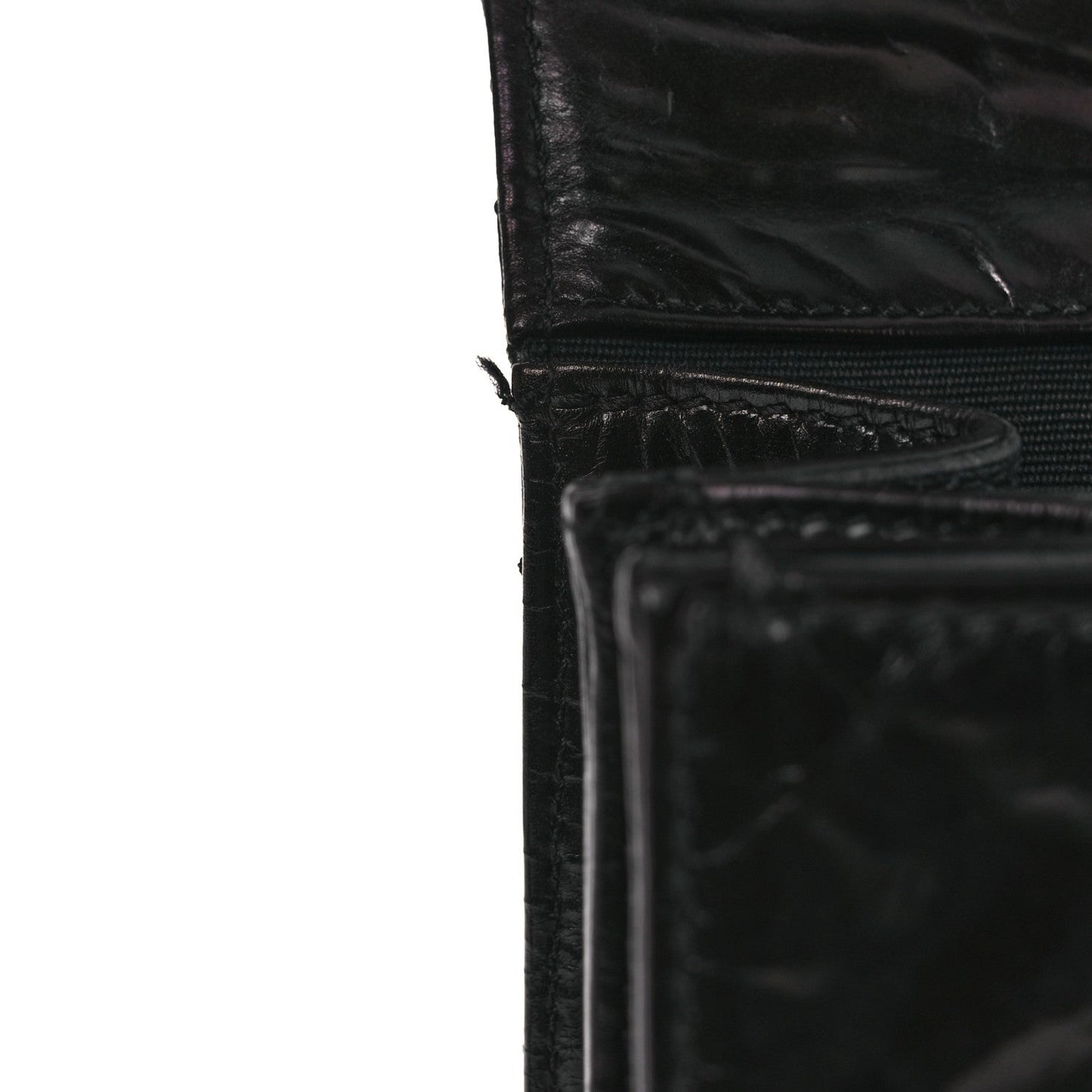 Glazed Calfskin Quilted Rita Top Handle Flap Black