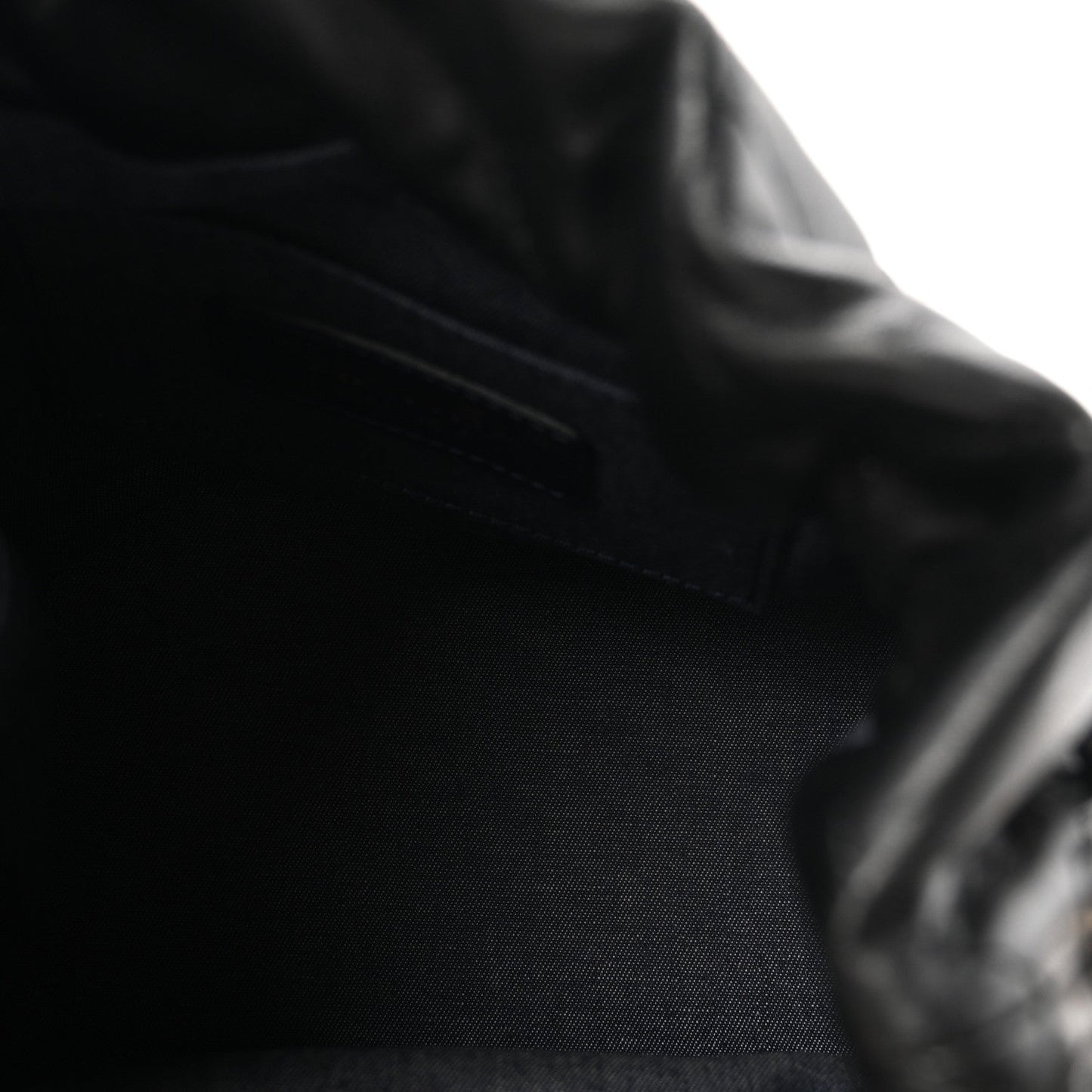 Lambskin Quilted Resin Bi-Color Chain Bucket Bag Black