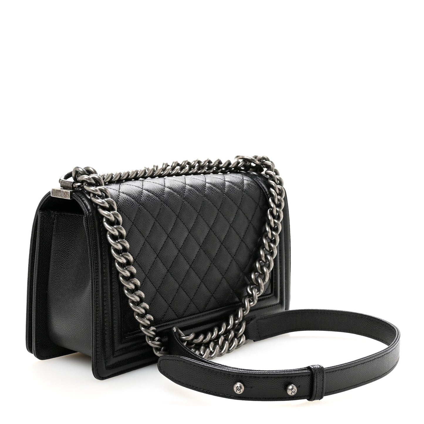 Caviar Quilted Medium Boy Flap Black