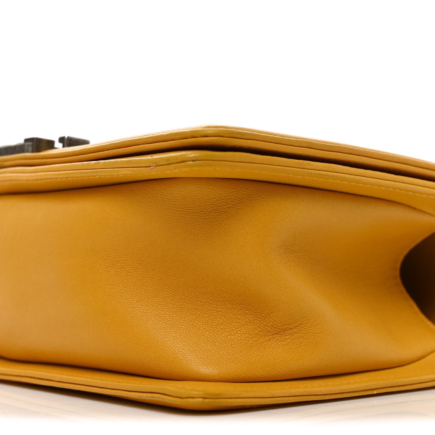 Lambskin Quilted Medium Boy Flap Yellow