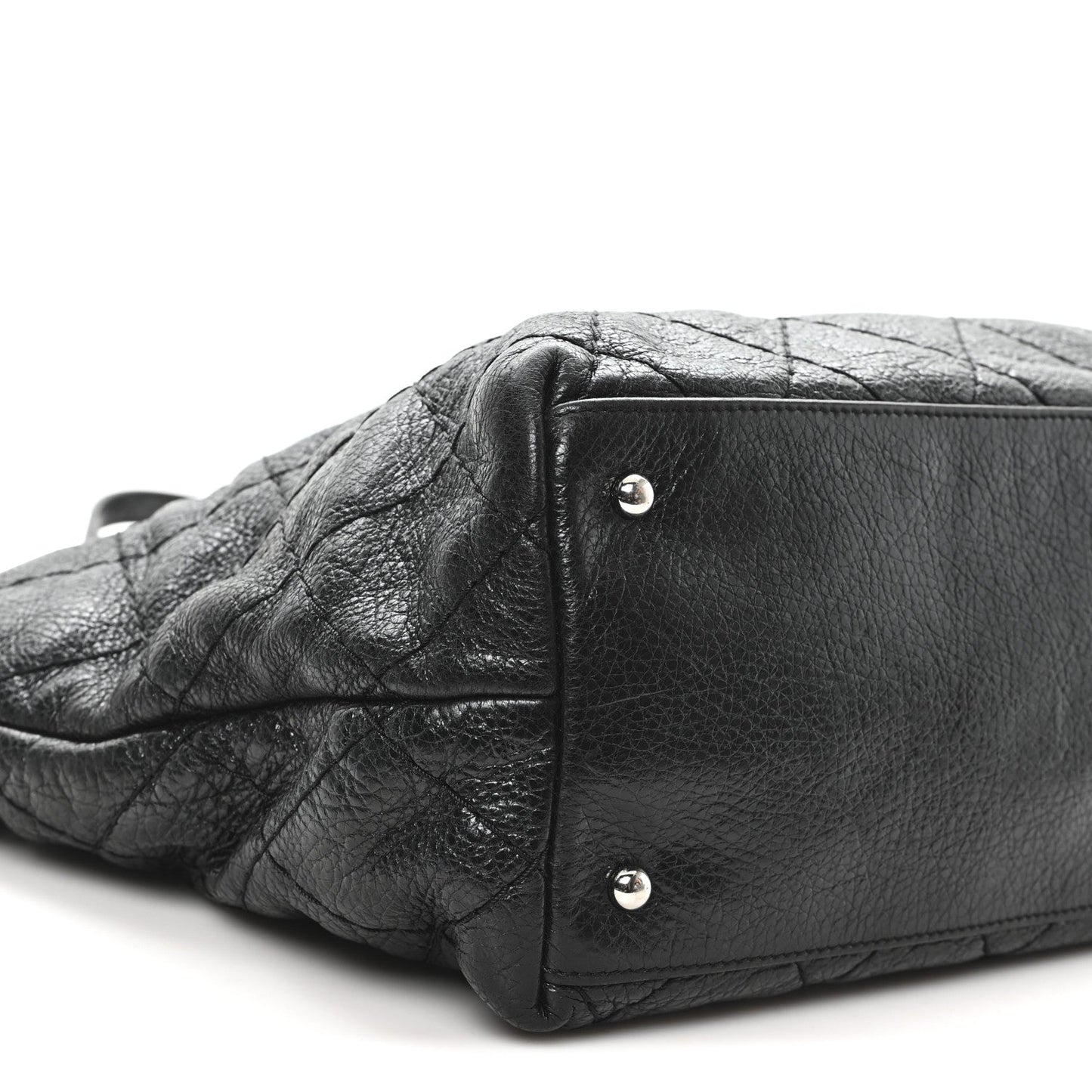 Glazed Calfskin Large On The Road Tote Black