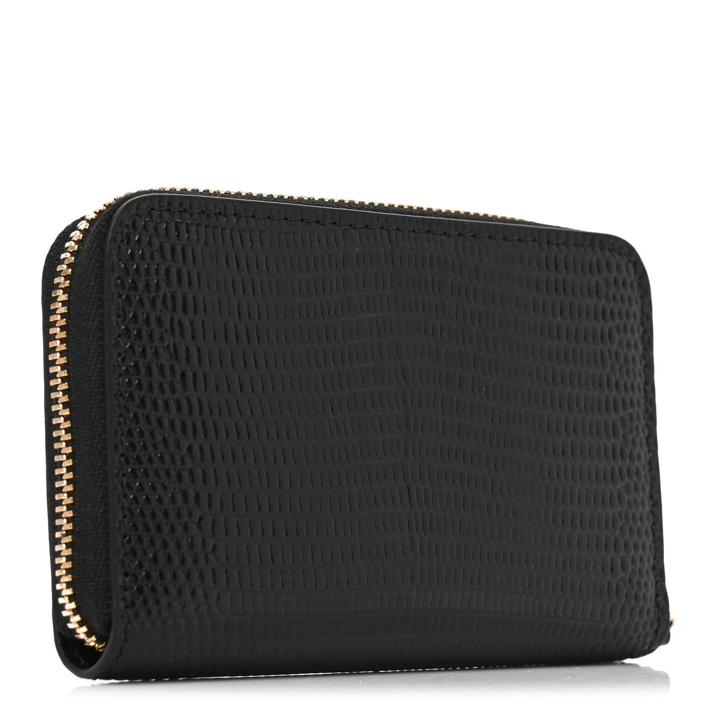 Calfskin Lizard Embossed Crococo Coin Purse Black