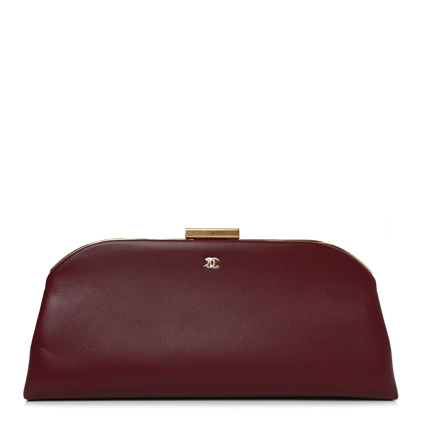 Lambskin Large Clutch Burgundy