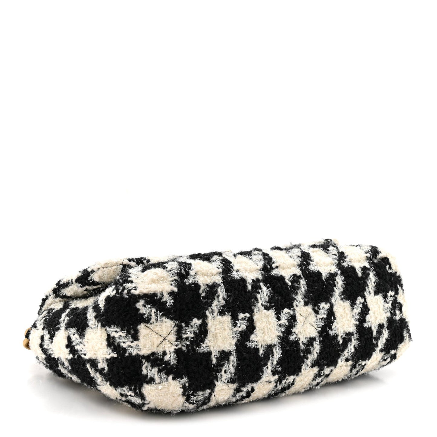 Tweed Quilted Medium Chanel 19 Flap Black Ecru White